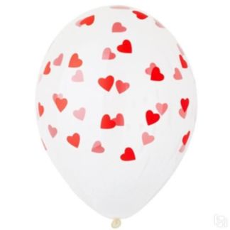 Набор шаров «Красные сердечки» (5 шт; 35 см) Свадебные штучки