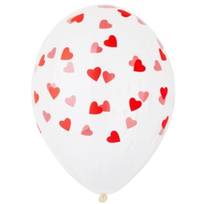 Набор шаров «Красные сердечки» (5 шт; 35 см) Свадебные штучки