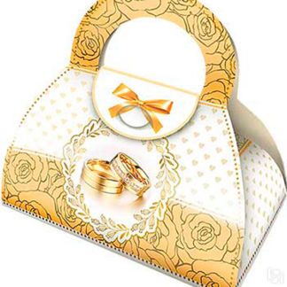 Бонбоньерка для сувенира "Золото" (1 шт) Свадебные штучки
