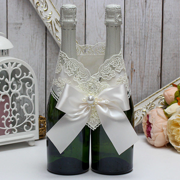 Украшение для свадебного шампанского "Жемчужина-new" Свадебные штучки