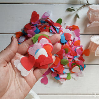 Конфетти для свадьбы "Разноцветные сердца" (100 гр; 2,5 см) Свадебные штучк
