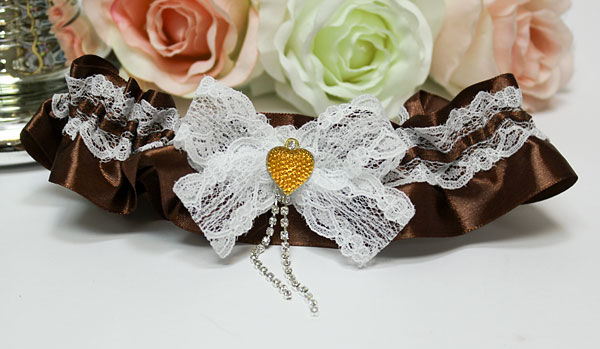Подвязка для невесты "Мармелад"(шоколадный) Свадебные штучки