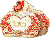 Бонбоньерка для подарков "Красное золото" Свадебные штучки
