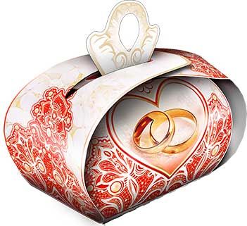 Бонбоньерка для подарков "Красный бархат" Свадебные штучки