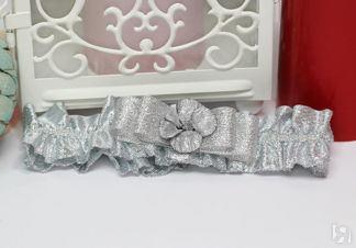 Подвязка для невесты "Серебряная мечта" (серебряный) Свадебные штучки
