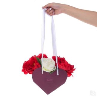 Сердечко для лепестков "With love", складная с лентами Свадебные штучки