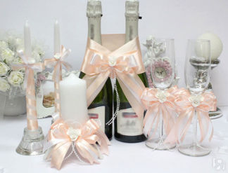 Комплект свадебных аксессуаров "Fantastic"(персиковый) Свадебные штучки