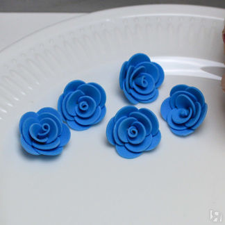 Латексный цветочек 3х2 см(голубой) Свадебные штучки