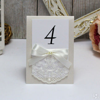 Карточка с номером стола "Винтажный шик" (айвори) (1 шт) Свадебные штучки