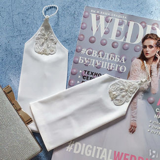 Свадебные перчатки без пальцев "Нэлли" (белый) Свадебные штучки