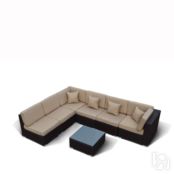Плетеный модульный диван YR822 Brown Афина Афина