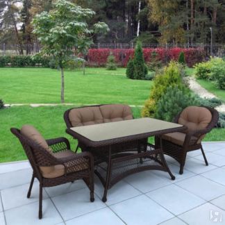 Комплект плетеной мебели T130Br/LV520BB-Brown-Beige Афина Афина