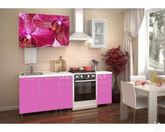 РиИКМ Кухня фотофасад Орхидея/Розовый 1,5м