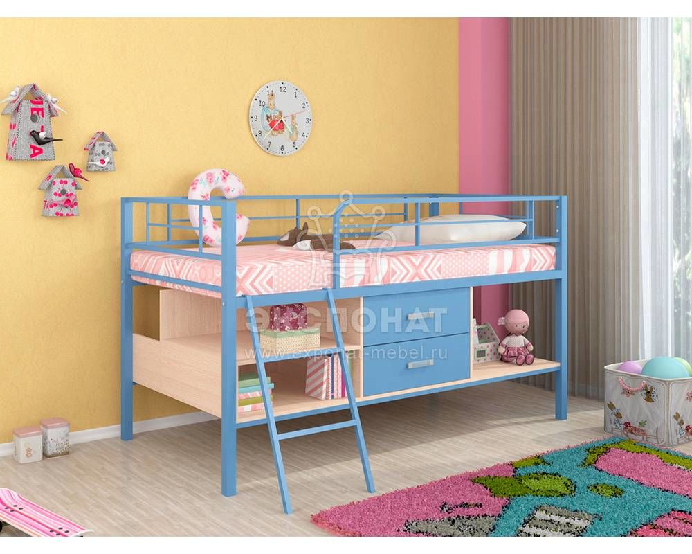 Формула мебели Детская кровать-чердак Севилья мини с ящиками (разные цвета)