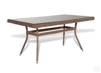 Обеденный стол из искусственного ротанга Латте 160 Brown 4sis
