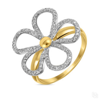 Золотое кольцо c бриллиантами артикул 1568887
