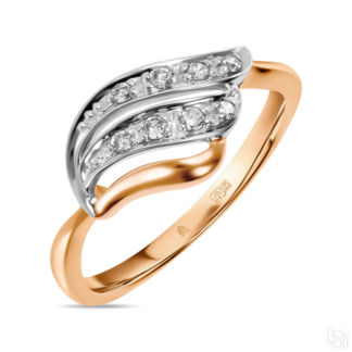 Золотое кольцо c бриллиантами артикул 1566170