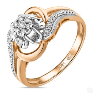 Золотое кольцо c бриллиантами артикул 1593342