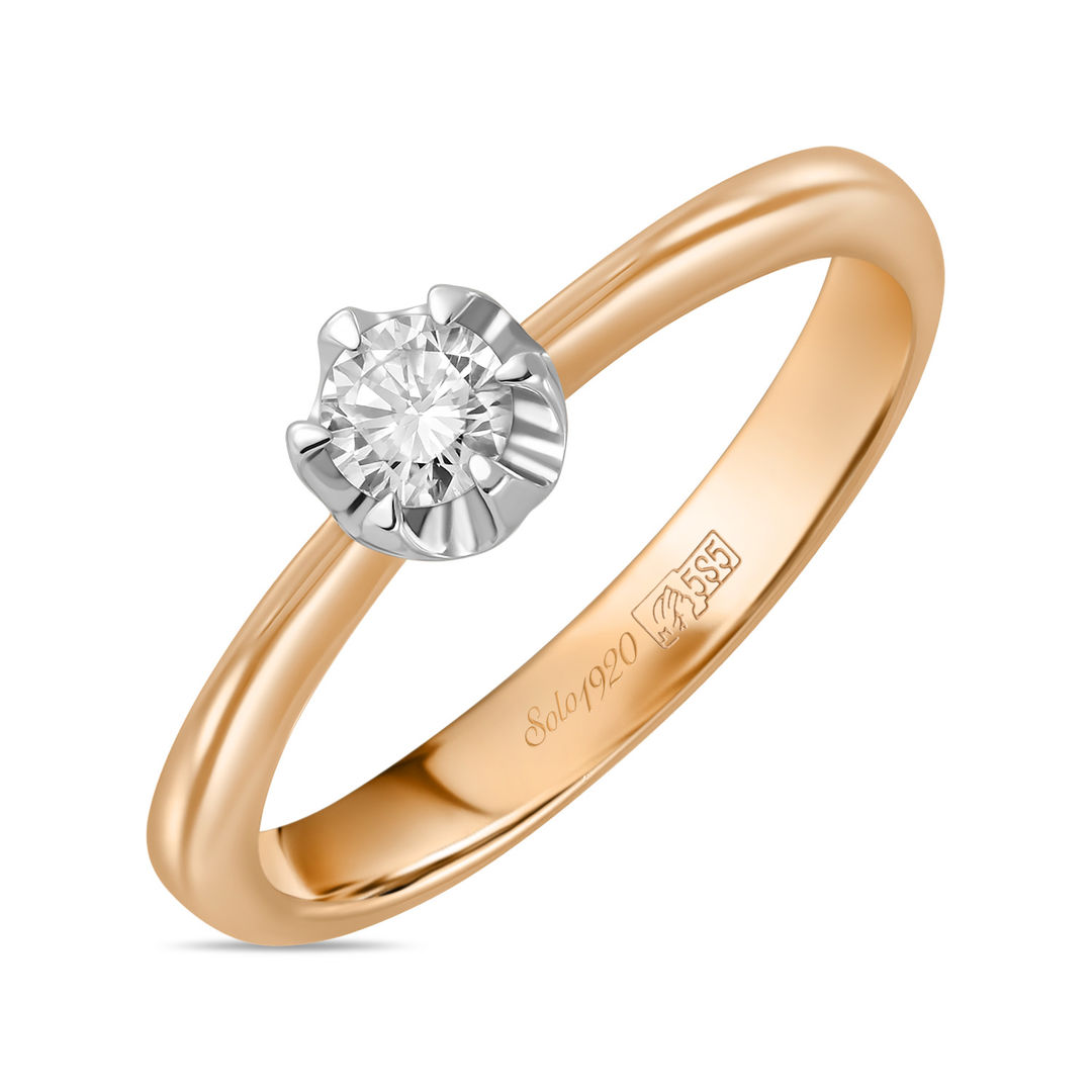Золотое кольцо c бриллиантом MIUZ