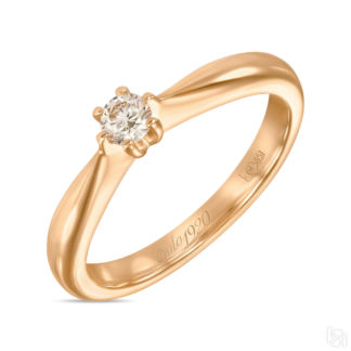Золотое кольцо c бриллиантом артикул 3986907