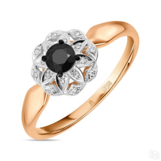 Золотое кольцо c бриллиантами и цветными сапфирами артикул 3974327