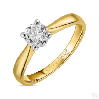 Золотое кольцо c бриллиантом артикул 3622702