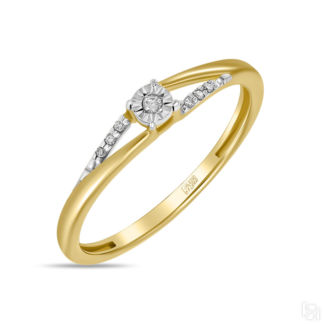 Золотое кольцо c бриллиантами артикул 4054295