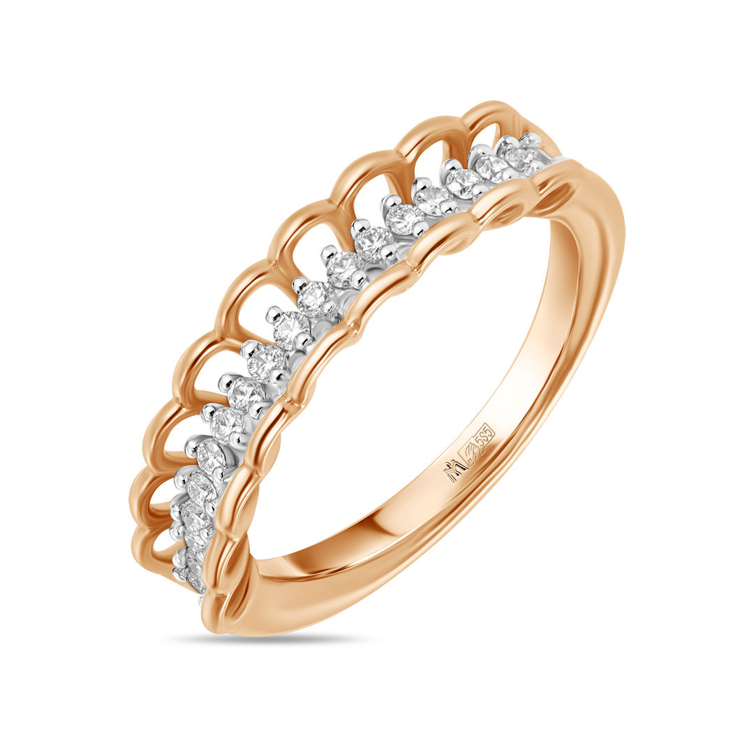 Золотое кольцо c бриллиантами артикул 1596211