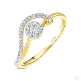 Золотое кольцо c бриллиантами артикул 1595937