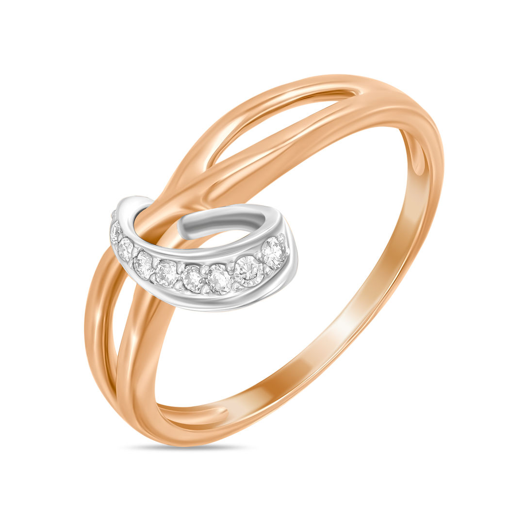 Золотое кольцо c бриллиантами артикул 1569325