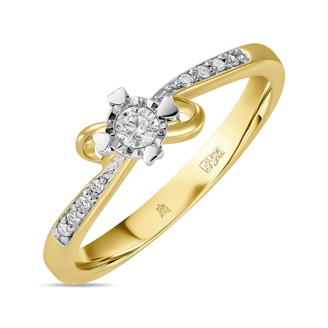 Золотое кольцо c бриллиантами артикул 1593741
