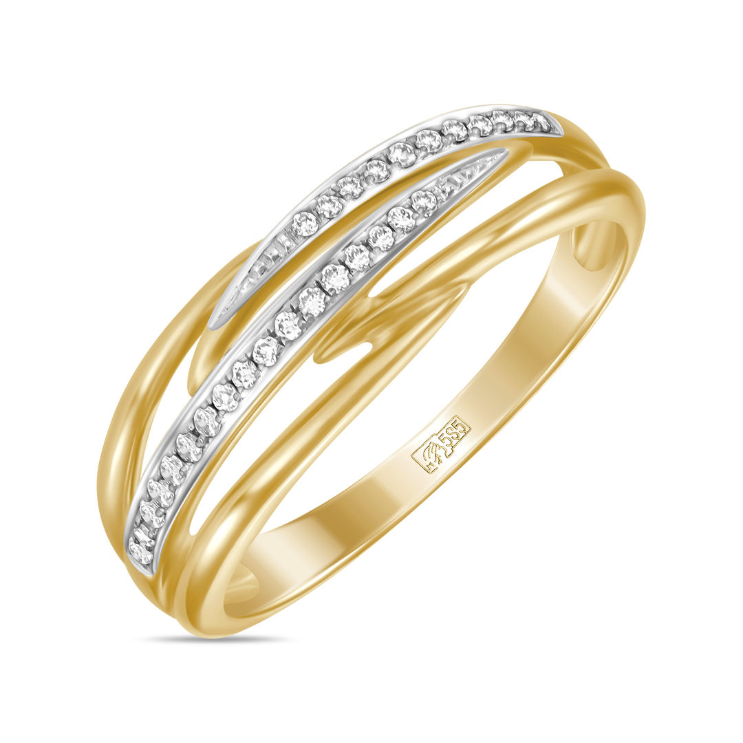 Золотое кольцо c бриллиантами артикул 1597338
