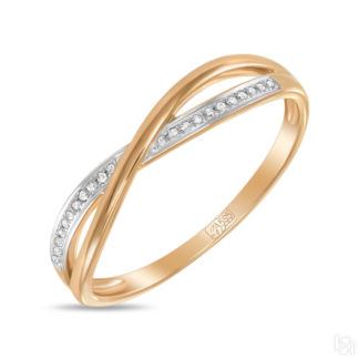 Золотое кольцо c бриллиантами артикул 1571248