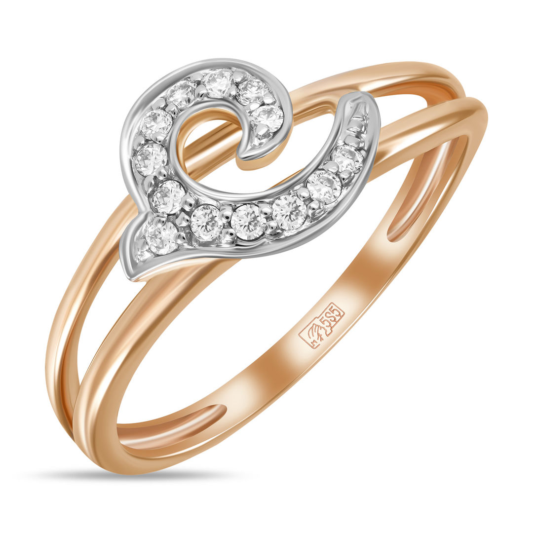 Золотое кольцо c бриллиантами артикул 1594160