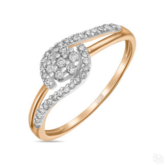 Золотое кольцо c бриллиантами артикул 1585863