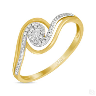 Золотое кольцо c бриллиантами артикул 1571200