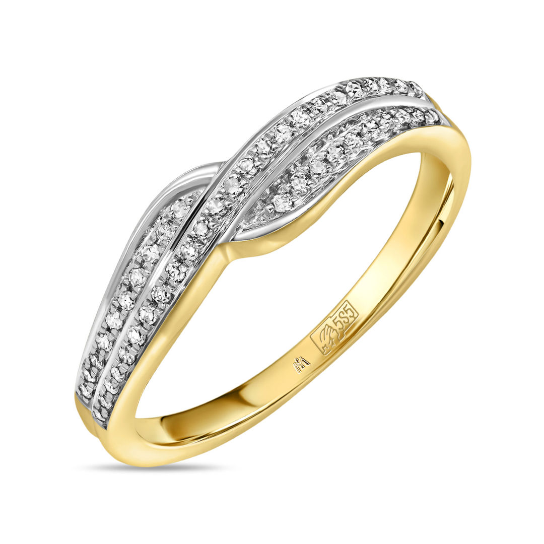 Золотое кольцо c бриллиантами артикул 1594618