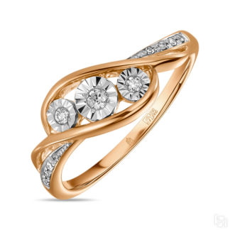 Золотое кольцо c бриллиантами артикул 4140452