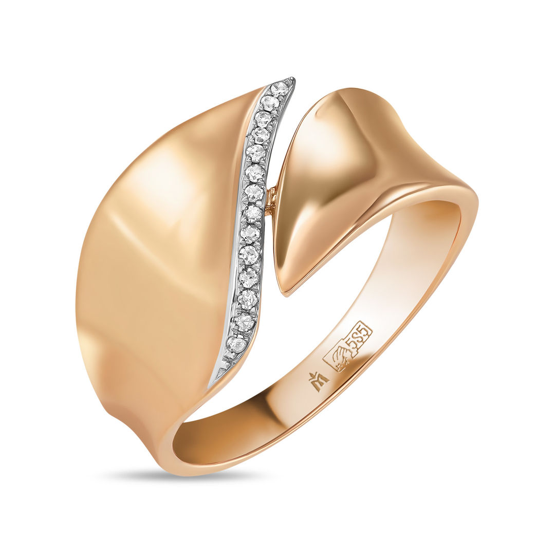 Золотое кольцо c бриллиантами артикул 3874277