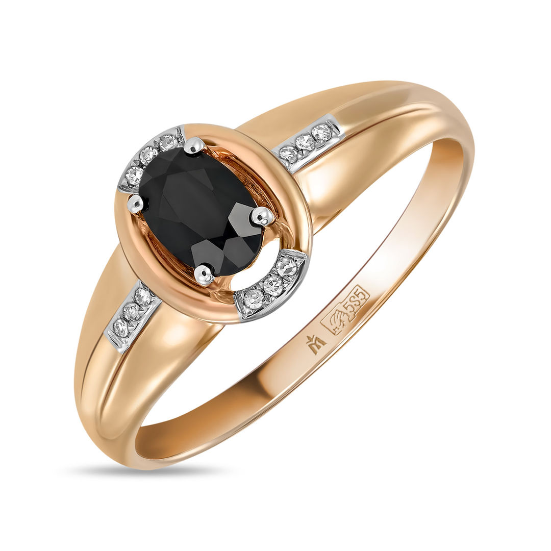 Золотое кольцо c бриллиантами и цветными сапфирами артикул 3945443