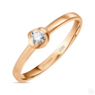 Золотое кольцо c бриллиантом артикул 1592082