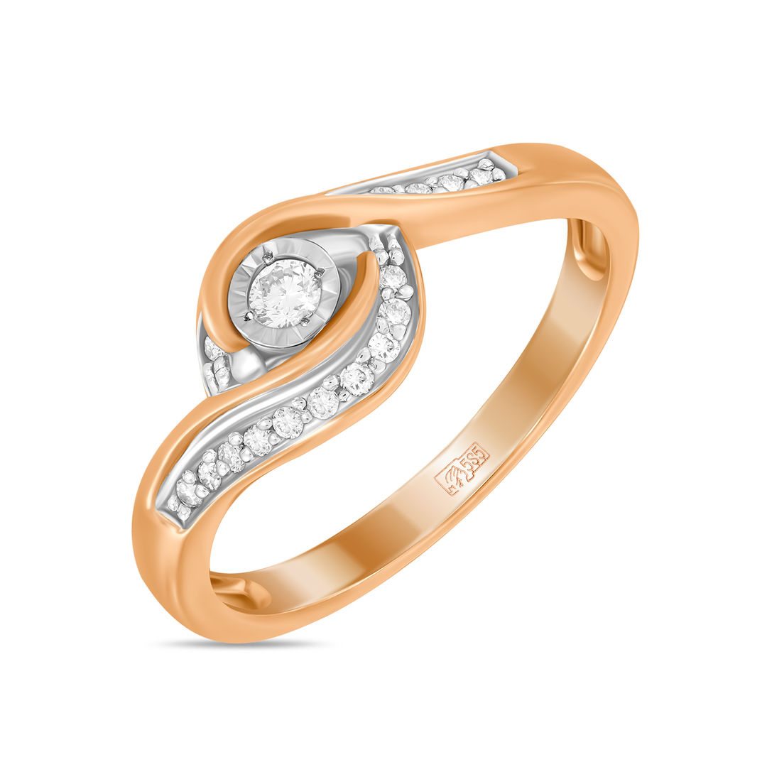 Золотое кольцо c бриллиантами артикул 1593757