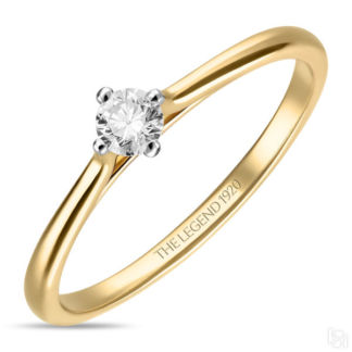 Золотое кольцо c бриллиантом артикул 1592087