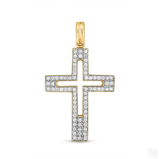 Крест c бриллиантами артикул 1581792