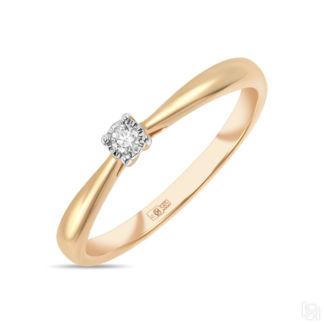 Золотое кольцо c бриллиантом артикул 4182527