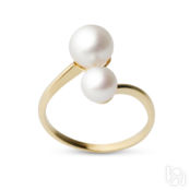 Золотое кольцо Elegance с белым жемчугом