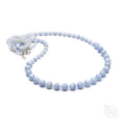 Ожерелье Романтика с голубым агатом и жемчугом