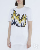 Хлопковая футболка P.A.R.O.S.H. CANDYD110041 белый+желтый+черный xs