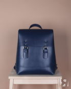 Женский рюкзак из натуральной кожи синий B007 sapphire
