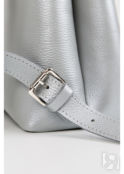 Женский рюкзак из натуральной кожи серебро B003 silver grain